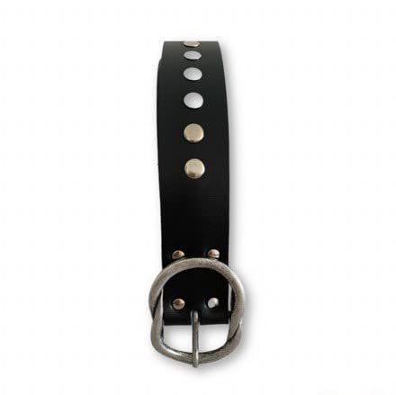 Cinturón mujer de cuero negro con tachuelas personalizado Ideal para todo tipo de pantalones. Ancho de 4 cm....