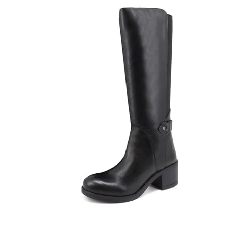 QUEEN HELENA L46 Botas de Cuero para Mujer (Negro, numeric_39)