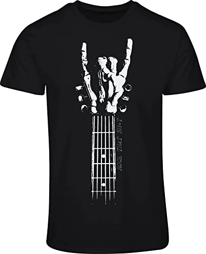 Heavy Metal Camiseta - Rock That - Rock 'n' Roll Camiseta Hombre - Camiseta de Guitarra - Mano de Metal -...