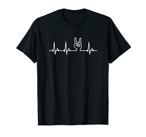 Mi Corazón Late por Heavy Metal Devil Horns Hombre Mujer Camiseta