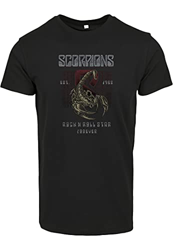 MERCHCODE Scorpions Start Forever tee Camiseta, Negro, XL para Hombre