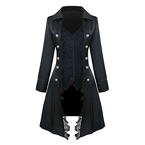 yiouyisheng Abrigo Steampunk para mujer, victoriano, gótico, largo, retro, chaqueta barroca, punk, ropa...