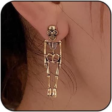 Pendientes de Calavera, Pendientes Colgantes de Calavera, Pendientes de Esqueleto de Calavera, Pendientes de...