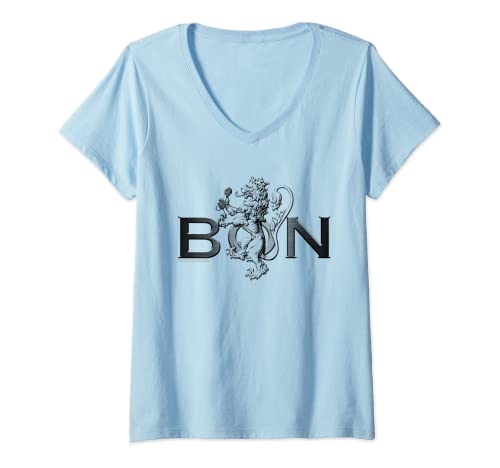 Mujer Bon Scott King Lion Logo Camiseta Cuello V