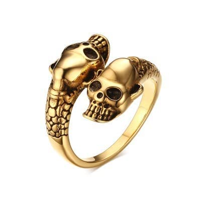 Anillo de calavera de esqueleto punk para mujeres hombres mujeres niñas fresco vintage moda oro moda anillos...