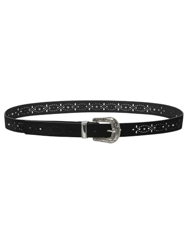 Springfield Perforado con Tachuelas Cinturón Hebilla grabada troquelados, Negro Estandar, 95 para Mujer