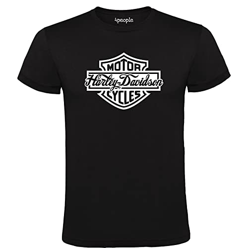 Camiseta Negra con Logotipo Harley Davidson 100% Algodón Hombre Tallas S M L XL XXL (as4, Alpha, x_l,...