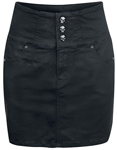 Rock Rebel by EMP Mujer Minifalda Negra de Cintura Alta XS
