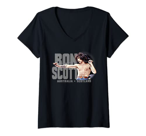 Mujer Bon Scott Australian Lead Singer Camiseta Cuello V