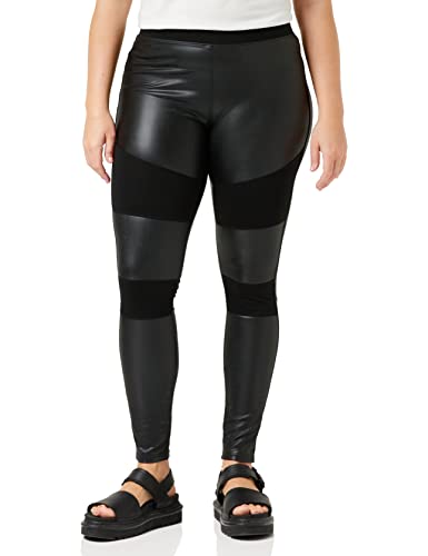 Urban Classics Leggings Ladies Fake Leather Tech Yoga-Hose, Negro (Black 00007), 46 (Talla del Fabricante:...