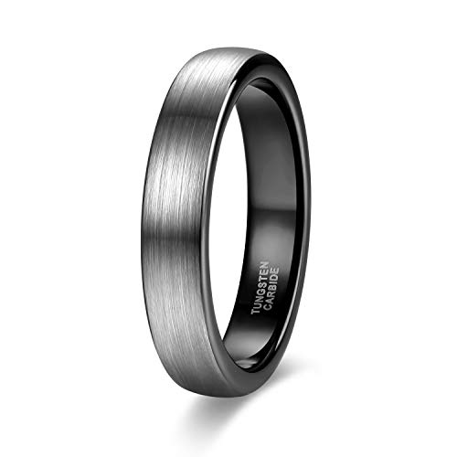 Zakk Anillo para hombre y mujer, 4 mm, tungsteno, anillo de compromiso, anillo de boda, anillo de pareja,...
