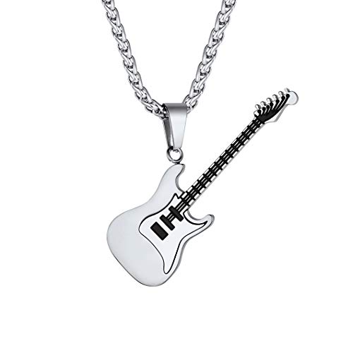 Suplight Collar Musical Colgante Guitarra Rock Eléctrica de Acero Inoxidable 316L Collares Modernos de...
