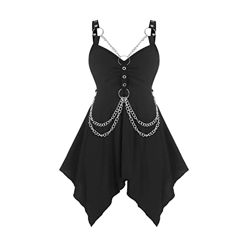 Vestidos corto Mujer Coctel Vintage Fiesta Elegante Encaje Halloween Vestido Noche sin Manga punk gótico Sexy...