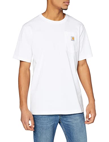 Carhartt K87 -Pocket t-shirt de manga corta, Relaxed Fit, tejido grueso Para Hombre, Blanco, L