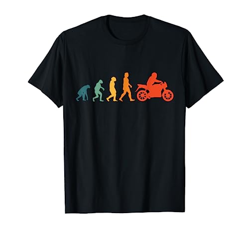 Motociclistas Evolución Retro Motocicleta Evolution Clásico Camiseta