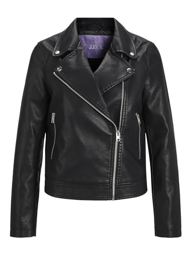 JJXX Jxgail Faux Leather Biker Jacket Noos Chaqueta de Cuero sinttico, Negro, L para Mujer