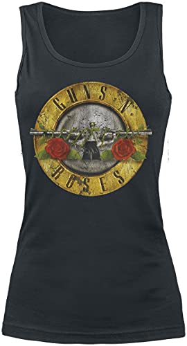 Guns N' Roses Distressed Bullet Mujer Top Negro M 100% algodón Regular
