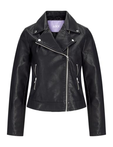 JJXX Jxgail Faux Leather Biker Jacket Noos Chaqueta de Cuero sinttico, Negro, L para Mujer