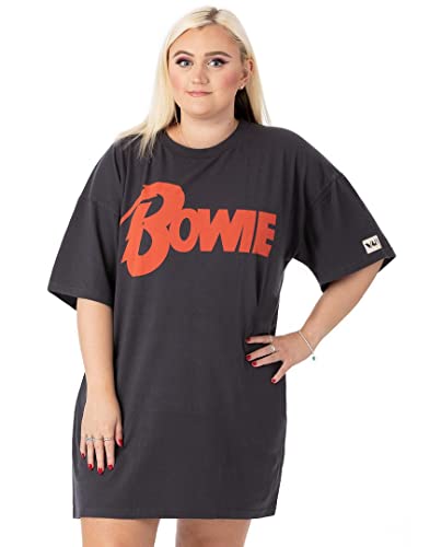 David Bowie Oversized T-Shirt Dress Ladies Womens | Adultos Rebel Rebel Canción Álbum Outfit | Logotipo de...