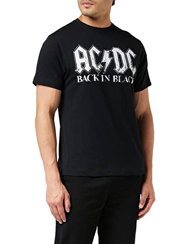 AC/DC Back in Black Camiseta, Negro, XXL para Hombre