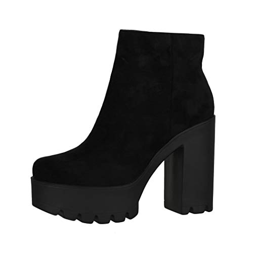 Elara Botines Chelsea para Mujer Chunkyrayan Negro HQ115 Black-36