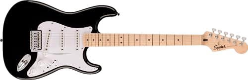 Squier by Fender Sonic Stratocaster, Guitarra Eléctrica, Diapasón de Arce, Golpeador Blanco, Negro