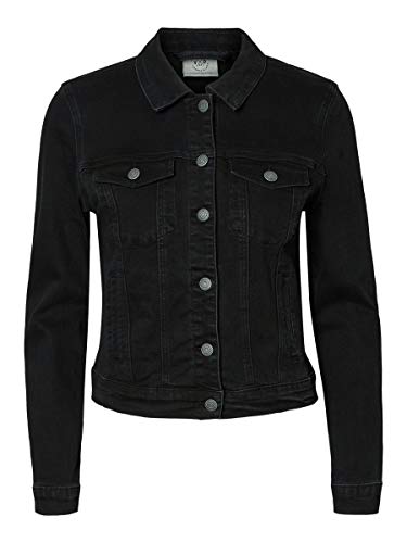 Vero Moda Vmhot SOYA LS Denim Jacket Mix Noos Chaqueta, Negro (Black Black), 38 (Talla del Fabricante: Small)...