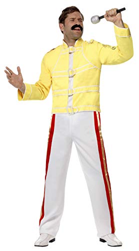 Smiffys 48299L - Disfraz de reina Freddie Mercury, amarillo, 42-44 pulgadas