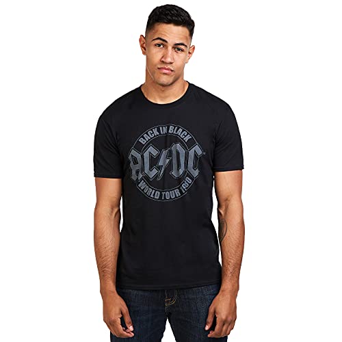 AC/DC Emblema Tour Camiseta-Camisa, Negro (Black Blk), M para Hombre
