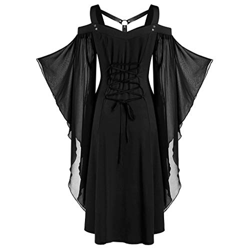 Lalaluka Vestido gótico para mujer, estilo punk, color oscuro, reina neta, vestido minivestido, vestido de...