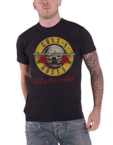 Guns & Roses Guns N' Roses Not in This Lifetime Tour con impresión Trasera Camiseta, Negro, XL para Hombre