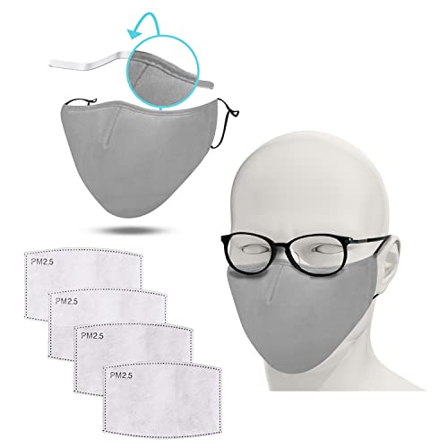 FLOWZOOM® Antivaho gafas mascarilla con filtro - 2 pack mascarillas reutilizables | Mascarillas cara |...