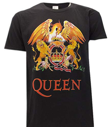 Queen Camiseta con Logo Vintage clásico Música Rock Freddie Mercury - Oficial (Large)