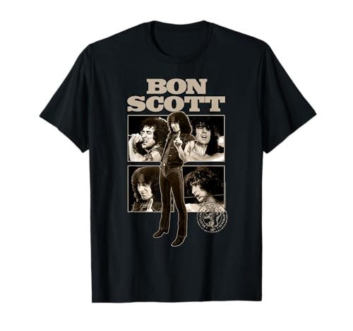 Collage de fotos en sepia de Bon Scott Camiseta