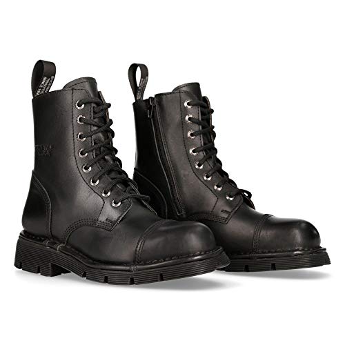 New Rock - Botas de cuero para mujer negro negro 36