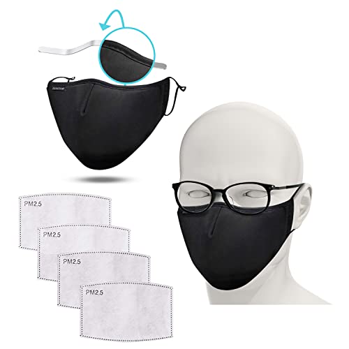 FLOWZOOM® Antivaho gafas mascarilla con filtro - 2 pack mascarillas reutilizables | Mascarillas cara |...