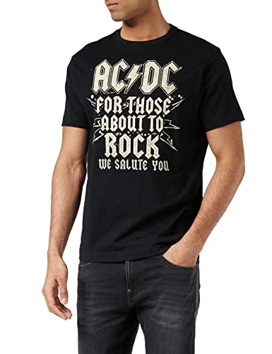 AC/DC Saludo Camiseta, Negro (Black Blk), M para Hombre
