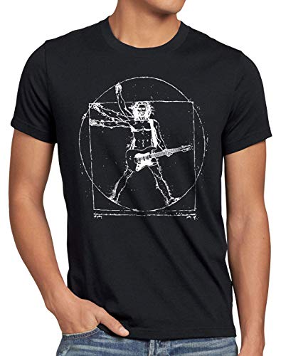 style3 Da Vinci Rock Camiseta para Hombre T-Shirt música Festival, Talla:3XL, Color:Negro