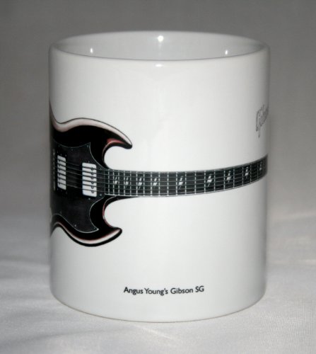 Taza de guitarra. Ilustración de Gibson SG de Angus Young.