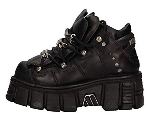 New Rock Zapatos con Cordones de Mujer M-106-C66 Talla 36 Negro