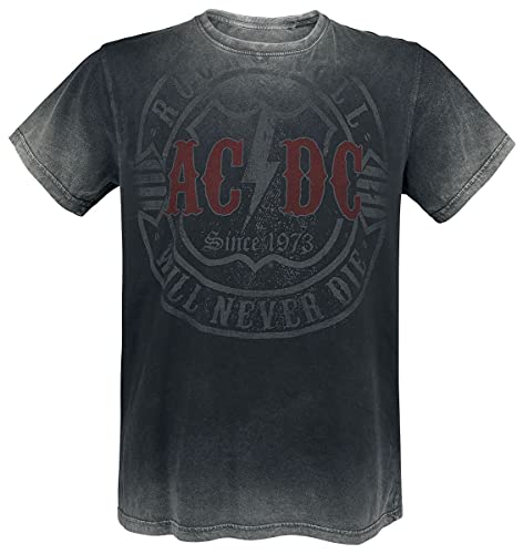 AC/DC Rock & Roll - Will Never Die Hombre Camiseta Gris Oscuro XXL 100% algodón Regular