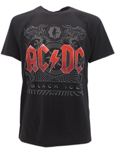 t-shirteria - Camiseta original de AC-DC Black Ice (tallas XS, S, M, L y XL), color negro negro Talla:Medium