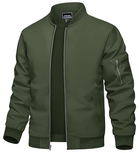 TACVASEN Chaqueta Ligera Hombre Chaqueta de Bombardero Casual Chaqueta de Primavera Bomber Jacket Chaqueta...