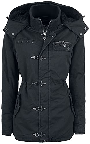 Rock Rebel by EMP Mujer Chaqueta de invierno negra con remaches S