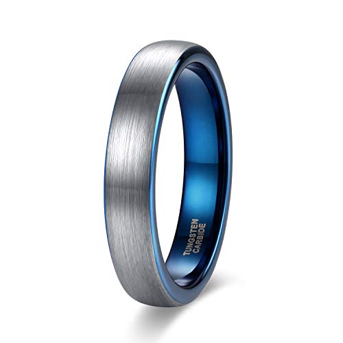 Zakk Anillo para hombre y mujer, 4 mm, de tungsteno, anillo de compromiso, anillos de boda, anillos de pareja,...