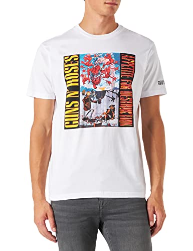 Springfield Camiseta Guns Roses Web para Hombre, Turquesa, M