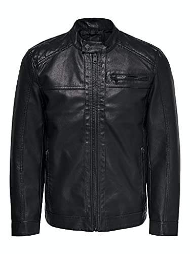 ONLY & SONS Onsal PU Noos Otw Chaqueta, Negro (Black), X-Large para Hombre