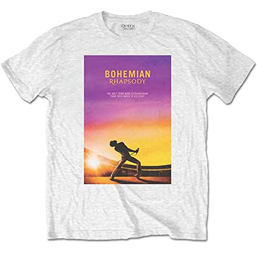 Rockoff Trade Queen Bohemian Rhapsody (Back Print) Camiseta, Blanco (White White), XX-Large para Hombre
