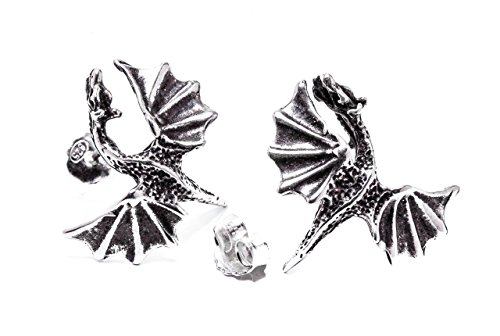 WINDALF Pendientes vintage de reina del dragón, 18 mm, plata de ley 925