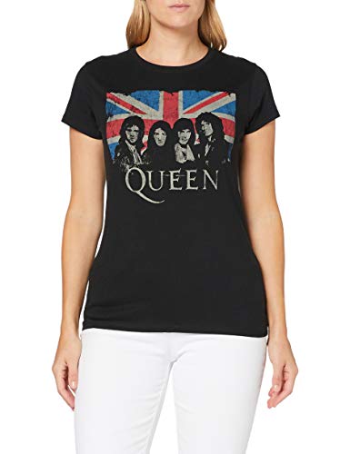 Rock Off Queen Union Jack - Camiseta Ajustada para Mujer - - Small